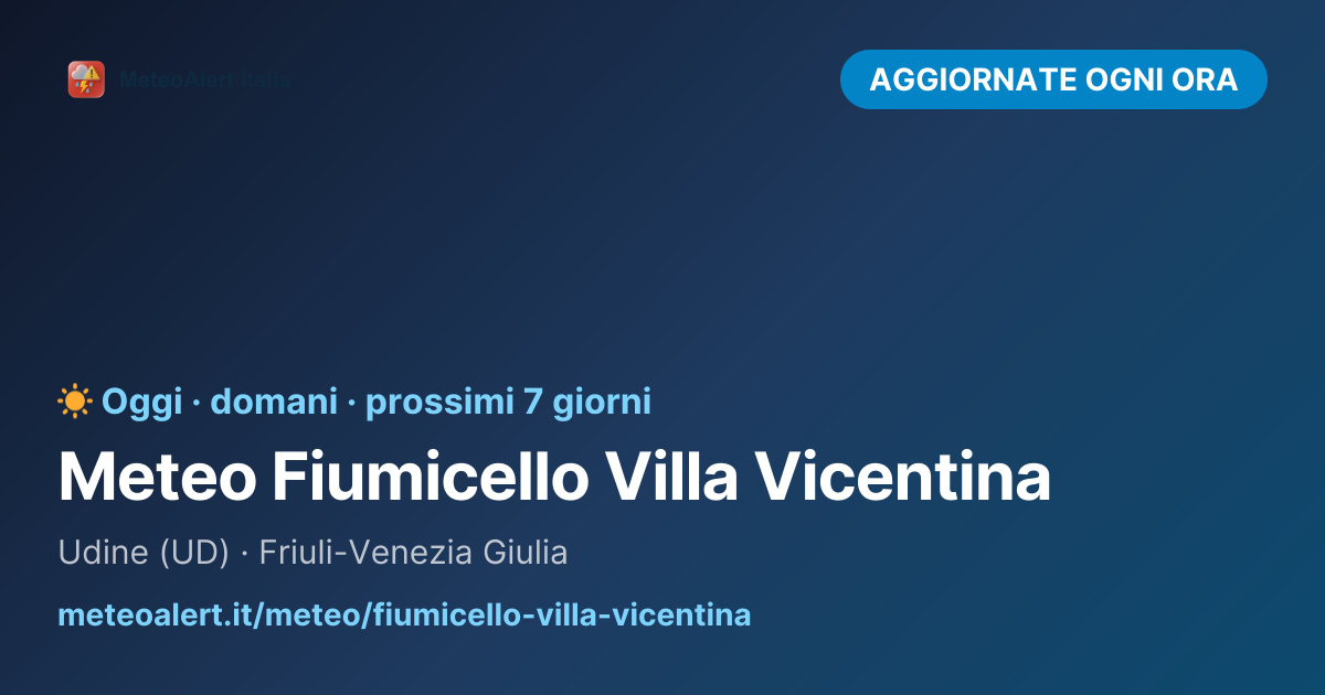 Meteo Fiumicello Villa Vicentina Oggi e Domani | Previsioni 7 Giorni